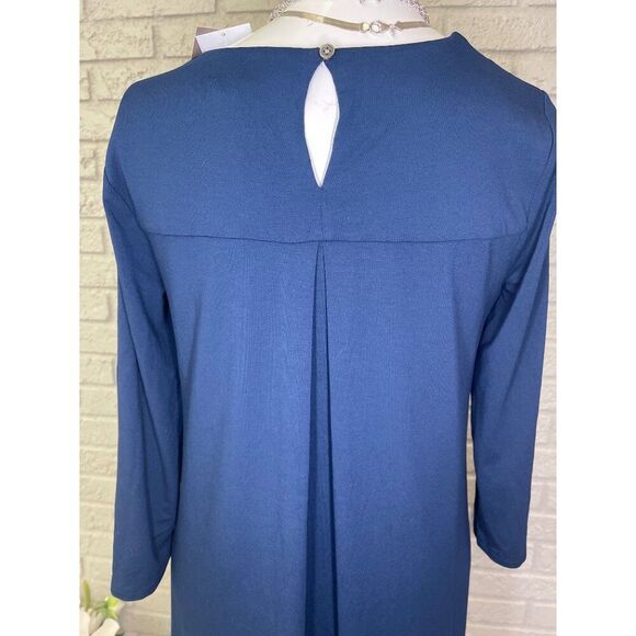 J.Jill Wearever Collection Deep Sea Inverted Back Pleat Women Shift Dress Size X - Picture 6 of 9